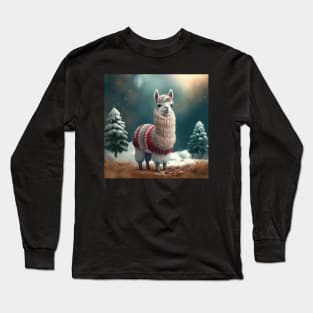 Cute Christmas Llama Long Sleeve T-Shirt